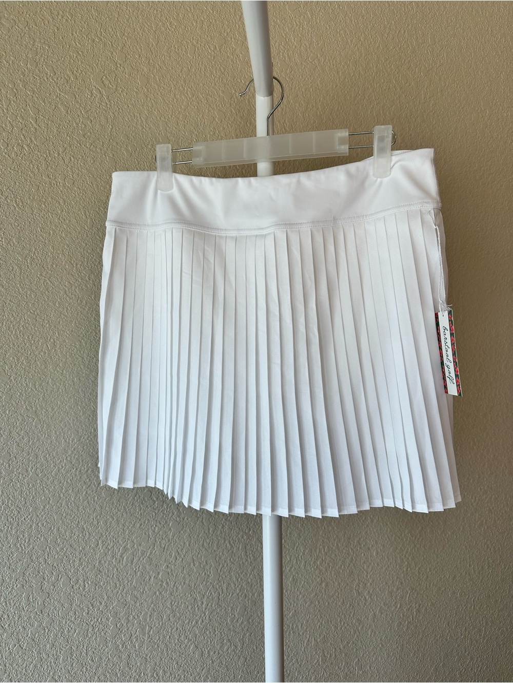 Barstool golf pleated white skirt skort size large NWT